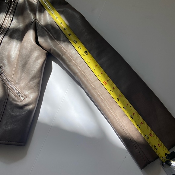 MANGO NWOT Biker Leather Jacket -L - Picture 8 of 15